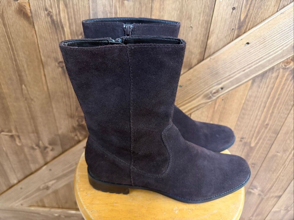 Calvin Klein Women’s Brown Suede Mid-Calf Boots – Size 8M